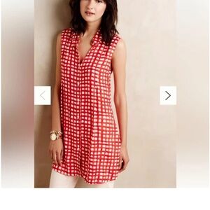 Anthropologie 11 1 Tylho Red and White Tunic Dress